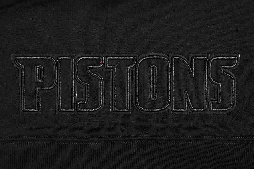 NBA DETROIT PISTONS NEUTRAL WOMEN'S CROPPED PULLOVER HOODIE (BLACK)