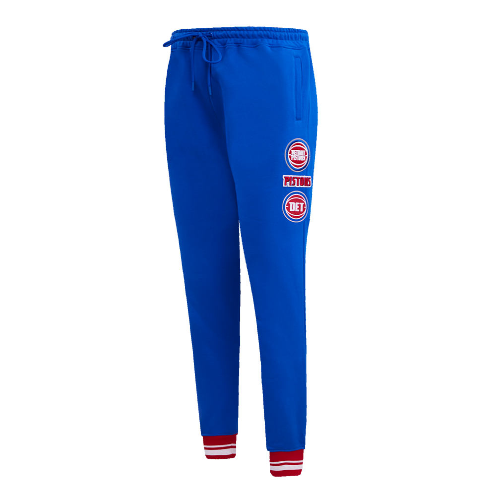 NBA DETROIT PISTONS RETRO CLASSIC PANTALON OUATÉ CÔTELÉ POUR FEMME (BLEU ROYAL/ROUGE)