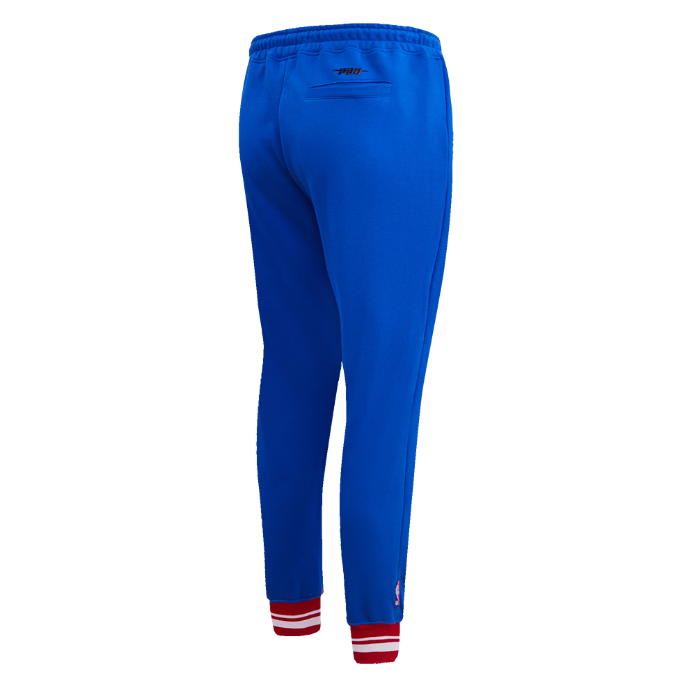 NBA DETROIT PISTONS RETRO CLASSIC PANTALON OUATÉ CÔTELÉ POUR FEMME (BLEU ROYAL/ROUGE)