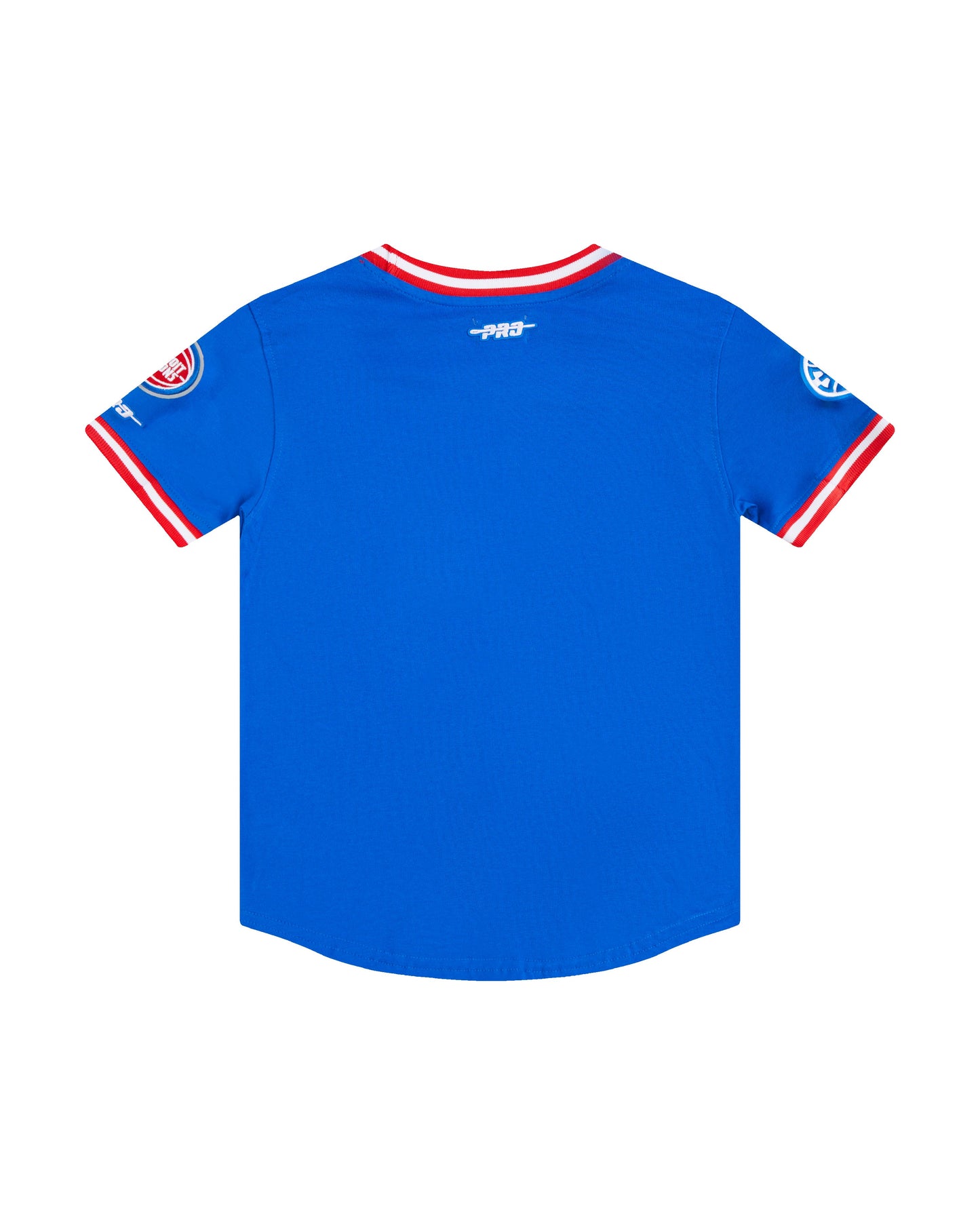 NBA DETROIT PISTONS CLASSIC LITTLE BOYS SHORT SLEEVE STRIPED RIB TEE (ROYAL BLUE/RED)