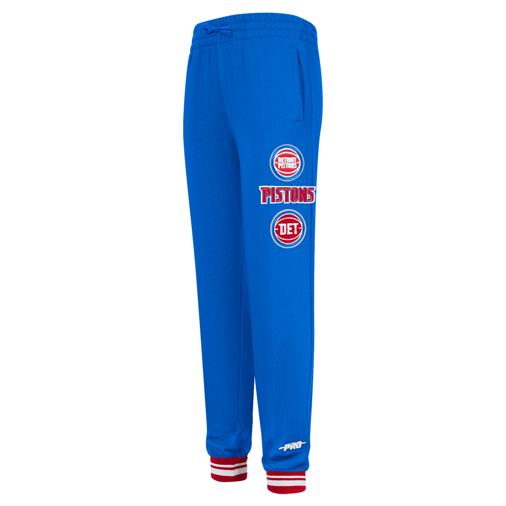 NBA DETROIT PISTONS RETRO CLASSIC LITTLE BOY'S RIB FLC SWEATPANT (ROYAL BLUE/RED)