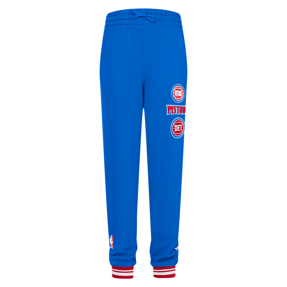 NBA DETROIT PISTONS RETRO CLASSIC LITTLE BOYS RIB FLC SWEATPANT (ROYAL BLUE/RED)