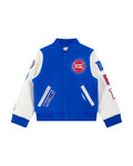 NBA DETROIT PISTONS CLASSIC BLOUSON COLLÉGIAL EN LAINE POUR GARÇON ENFANT (BLEU ROYAL/BLANC)
