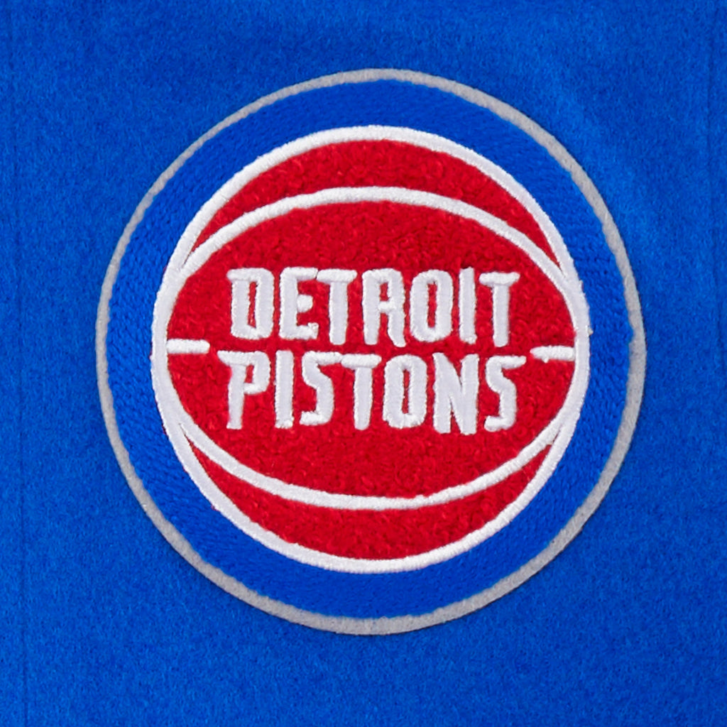 NBA DETROIT PISTONS CLASSIC BLOUSON COLLÉGIAL EN LAINE POUR GARÇON ENFANT (BLEU ROYAL/BLANC)