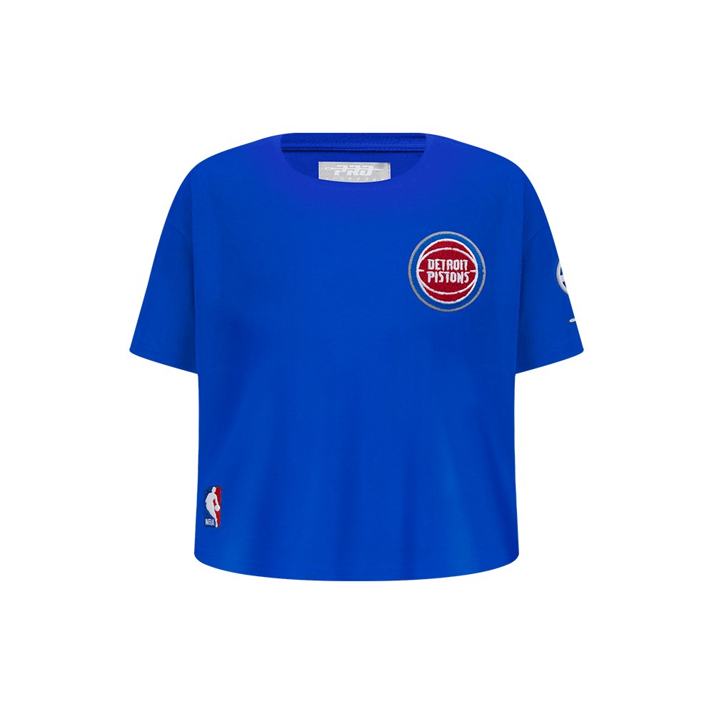 NBA DETROIT PISTONS CLASSIC LITTLE GIRL'S SHORT SLEEVE BOXY TEE (ROYAL BLUE)