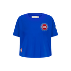 NBA DETROIT PISTONS CLASSIC LITTLE GIRL'S SHORT SLEEVE BOXY TEE (ROYAL BLUE)