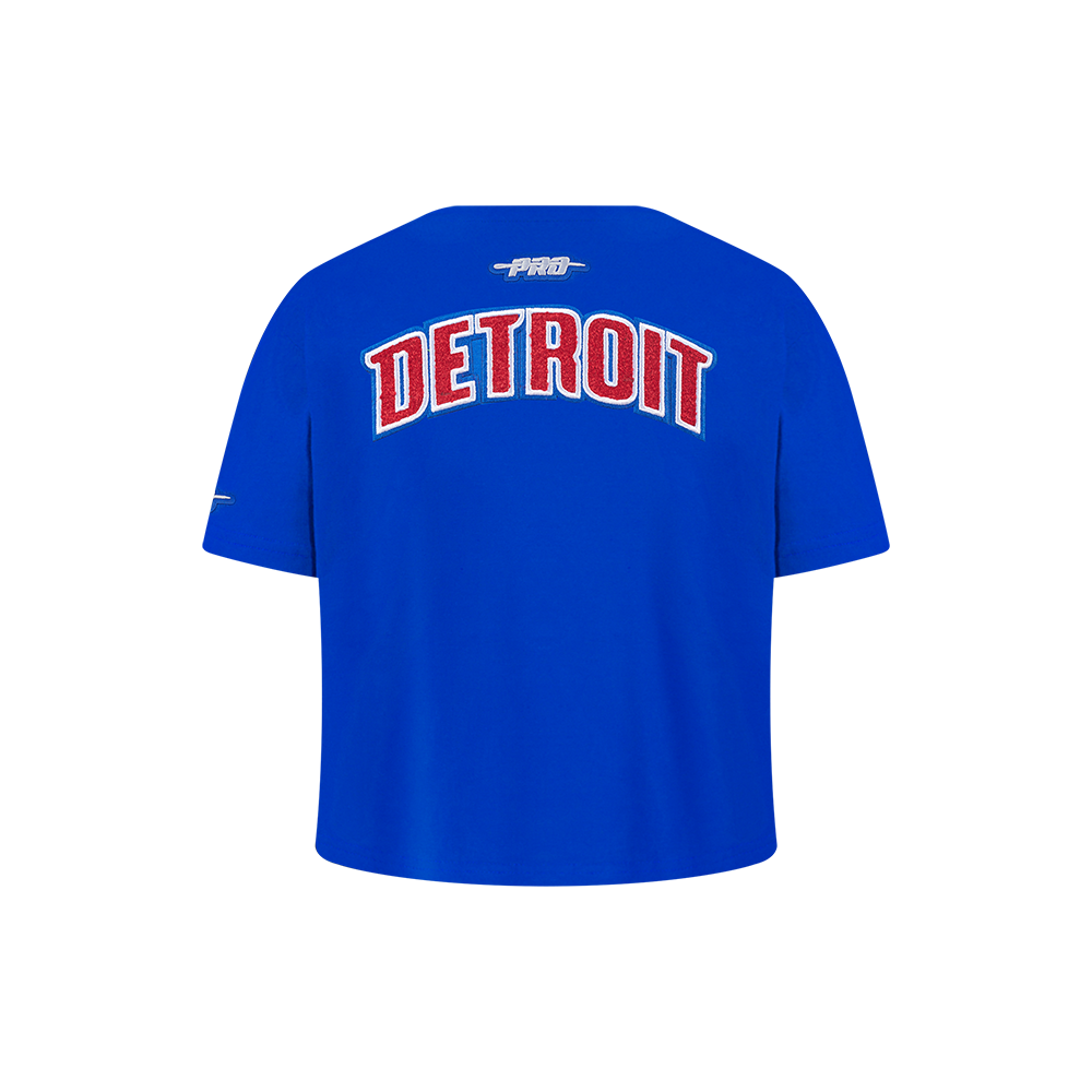 NBA DETROIT PISTONS CLASSIC LITTLE GIRL'S SHORT SLEEVE BOXY TEE (ROYAL BLUE)