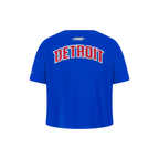 NBA DETROIT PISTONS CLASSIC LITTLE GIRL'S SHORT SLEEVE BOXY TEE (ROYAL BLUE)