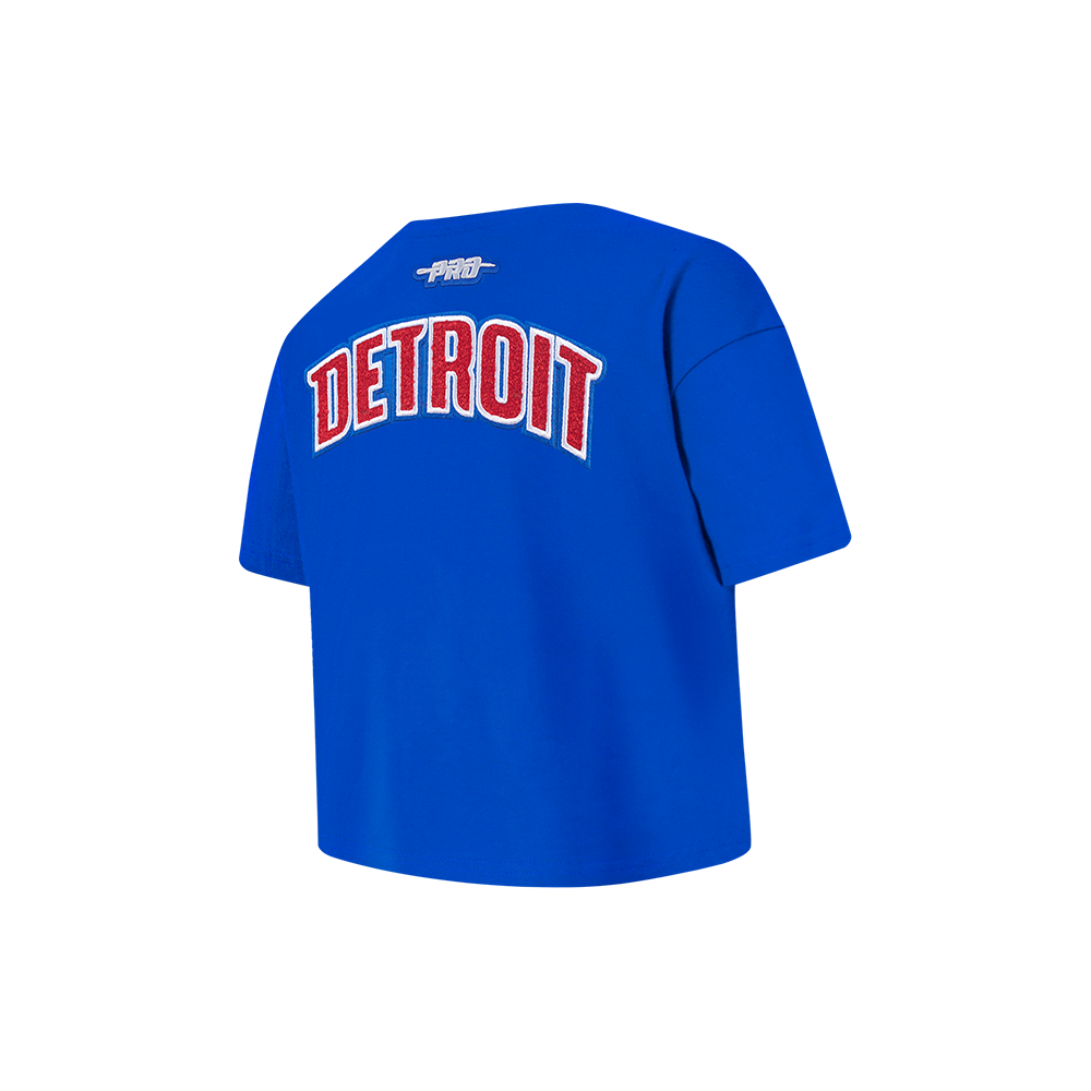 NBA DETROIT PISTONS CLASSIC LITTLE GIRL'S SHORT SLEEVE BOXY TEE (ROYAL BLUE)