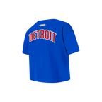 NBA DETROIT PISTONS CLASSIC LITTLE GIRL'S SHORT SLEEVE BOXY TEE (ROYAL BLUE)