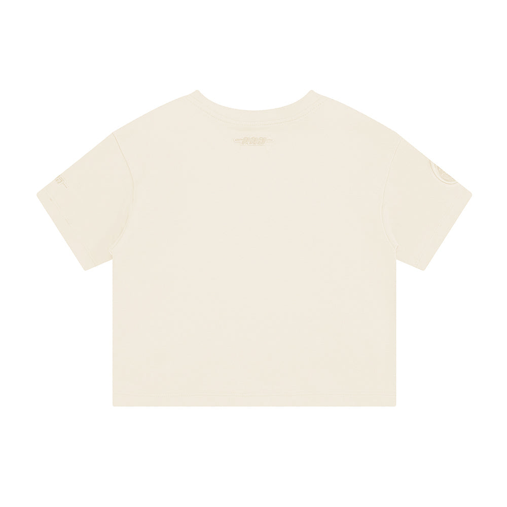 NBA DETROIT PISTONS NEUTRAL LITTLE GIRLS SHORT SLEEVE BOXY TEE (EGGSHELL)