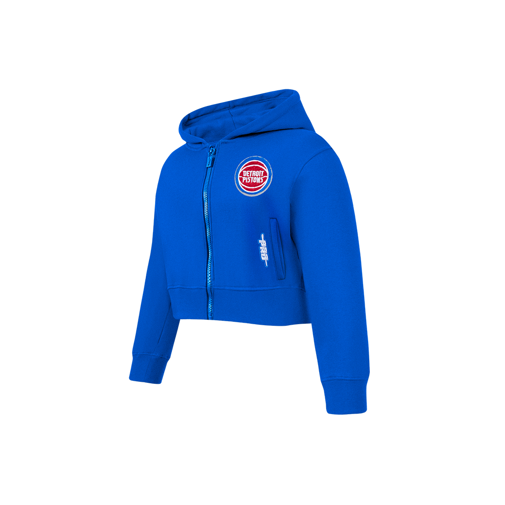 NBA DETROIT PISTONS CLASSIC LITTLE GIRL'S FLEECE FULL ZIP HOODIE (ROYAL BLUE)
