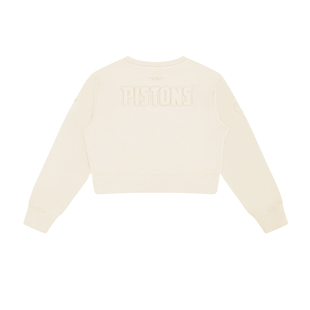 NBA DETROIT PISTONS NEUTRAL LITTLE GIRLS  FLEECE CREWNECK (EGGSHELL)
