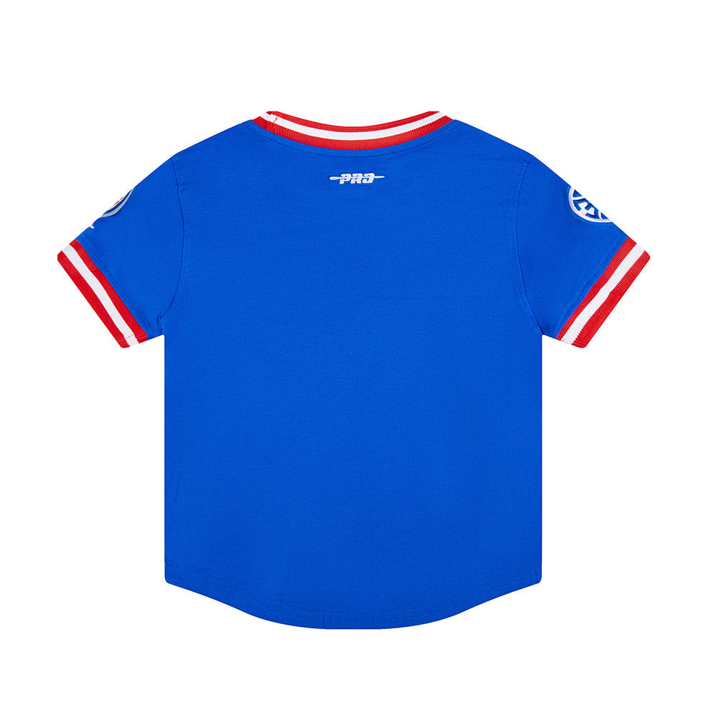 NBA DETROIT PISTONS CLASSIC TODDLER BOYS SHORT SLEEVE STRIPED RIB TEE (ROYAL BLUE/RED)