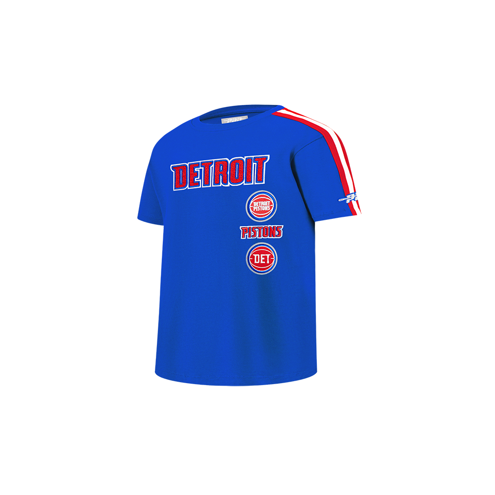 NBA DETROIT PISTONS RETRO CLASSIC TODDLER BOY'S SHORT SLEEVE TAPING TEE (ROYAL BLUE/RED)