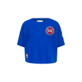 NBA DETROIT PISTONS CLASSIC TODDLER GIRL'S SHORT SLEEVE BOXY TEE (ROYAL BLUE)