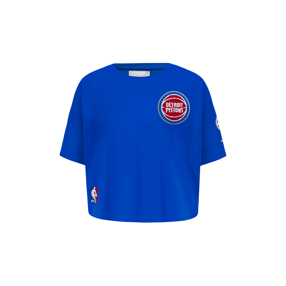 NBA DETROIT PISTONS CLASSIC TODDLER GIRL'S SHORT SLEEVE BOXY TEE (ROYAL BLUE)