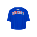 NBA DETROIT PISTONS CLASSIC TODDLER GIRL'S SHORT SLEEVE BOXY TEE (ROYAL BLUE)