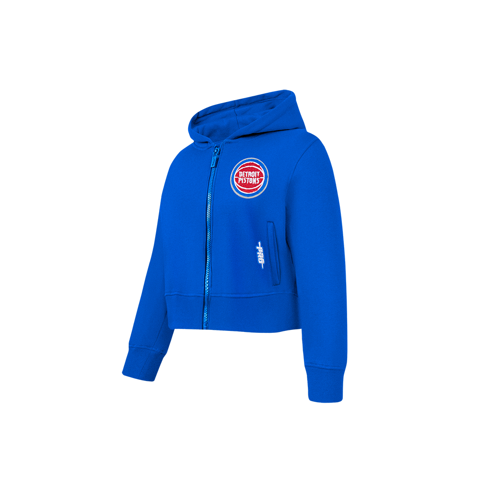 NBA DETROIT PISTONS CLASSIC TODDLER GIRL'S FLEECE FULL ZIP HOODIE (ROYAL BLUE)