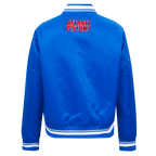 NBA DETROIT PISTONS SCRIPT TAIL WOMEN'S SATIN JACKET (ROYAL BLUE)