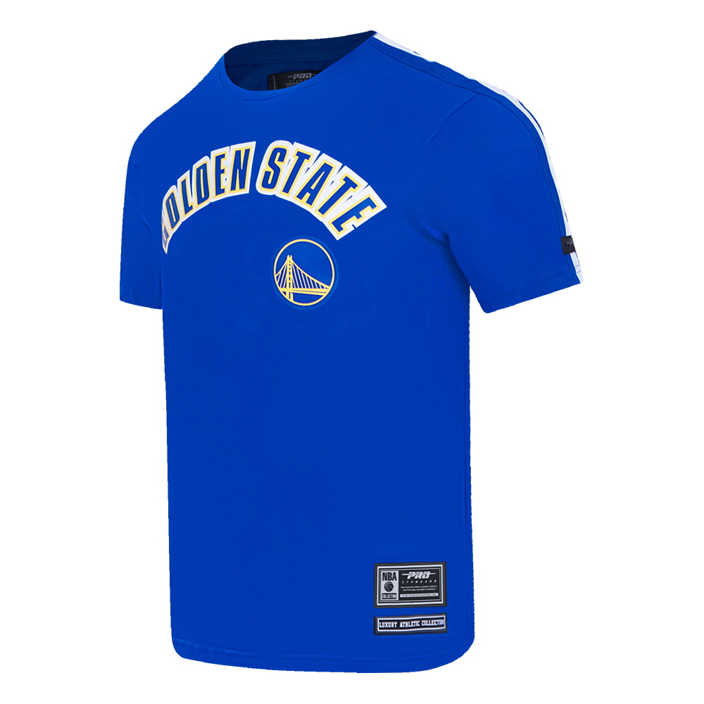 NBA GOLDEN STATE WARRIORS CLASSIC MESH STRIPED MEN'S TEE (ROYAL BLUE)