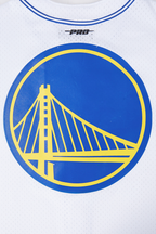 NBA GOLDEN STATE WARRIORS CLASSIC MEN'S MESH BUTTON DOWN JERSEY (WHITE/ROYAL BLUE)