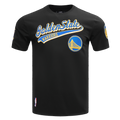 NBA GOLDEN STATE WARRIORS SCRIPT TAIL MEN'S   TEE (BLACK)