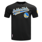 NBA GOLDEN STATE WARRIORS SCRIPT TAIL MEN'S   TEE (BLACK)