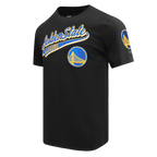 NBA GOLDEN STATE WARRIORS SCRIPT TAIL MEN'S   TEE (BLACK)
