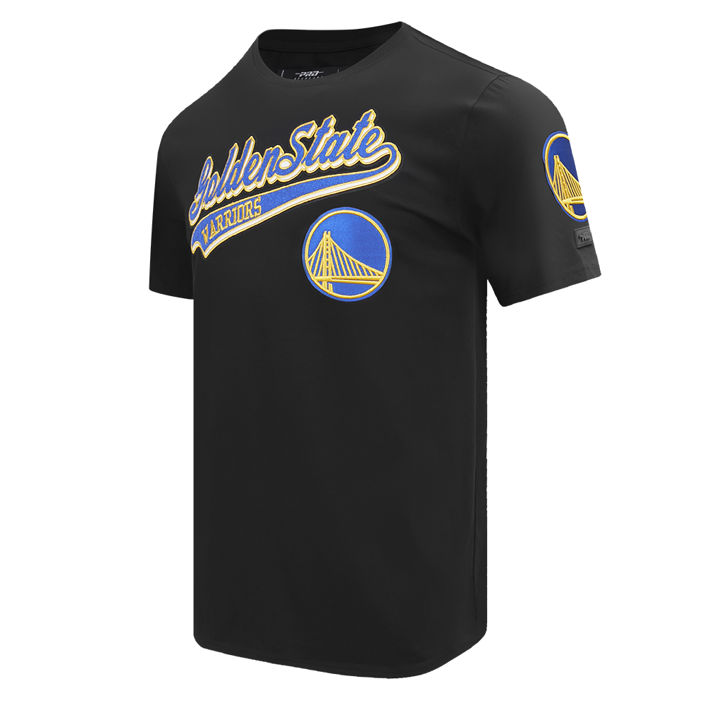 NBA GOLDEN STATE WARRIORS SCRIPT TAIL MEN'S   TEE (BLACK)