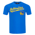 NBA GOLDEN STATE WARRIORS SCRIPT TAIL MEN'S   TEE (ROYAL BLUE)
