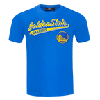 NBA GOLDEN STATE WARRIORS SCRIPT TAIL MEN'S   TEE (ROYAL BLUE)
