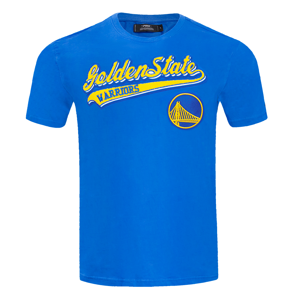 NBA GOLDEN STATE WARRIORS SCRIPT TAIL MEN'S   TEE (ROYAL BLUE)