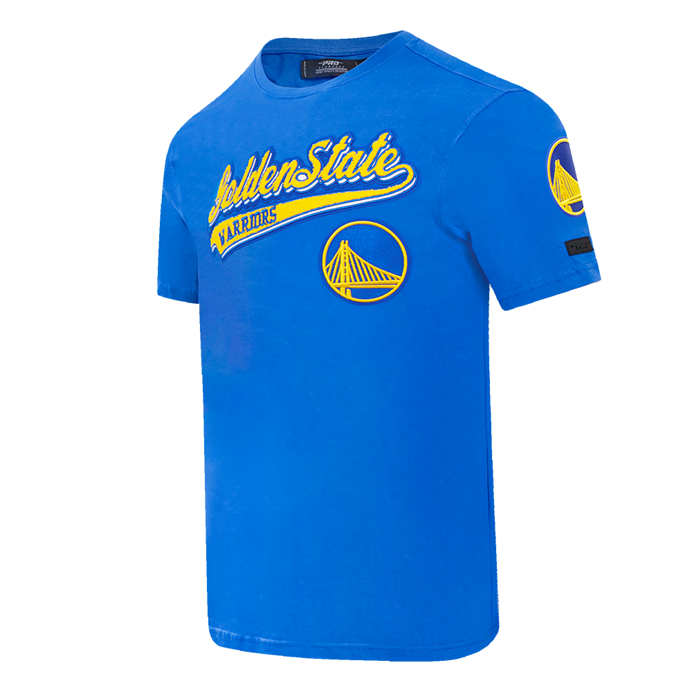 NBA GOLDEN STATE WARRIORS SCRIPT TAIL MEN'S   TEE (ROYAL BLUE)