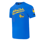 NBA GOLDEN STATE WARRIORS SCRIPT TAIL MEN'S   TEE (ROYAL BLUE)