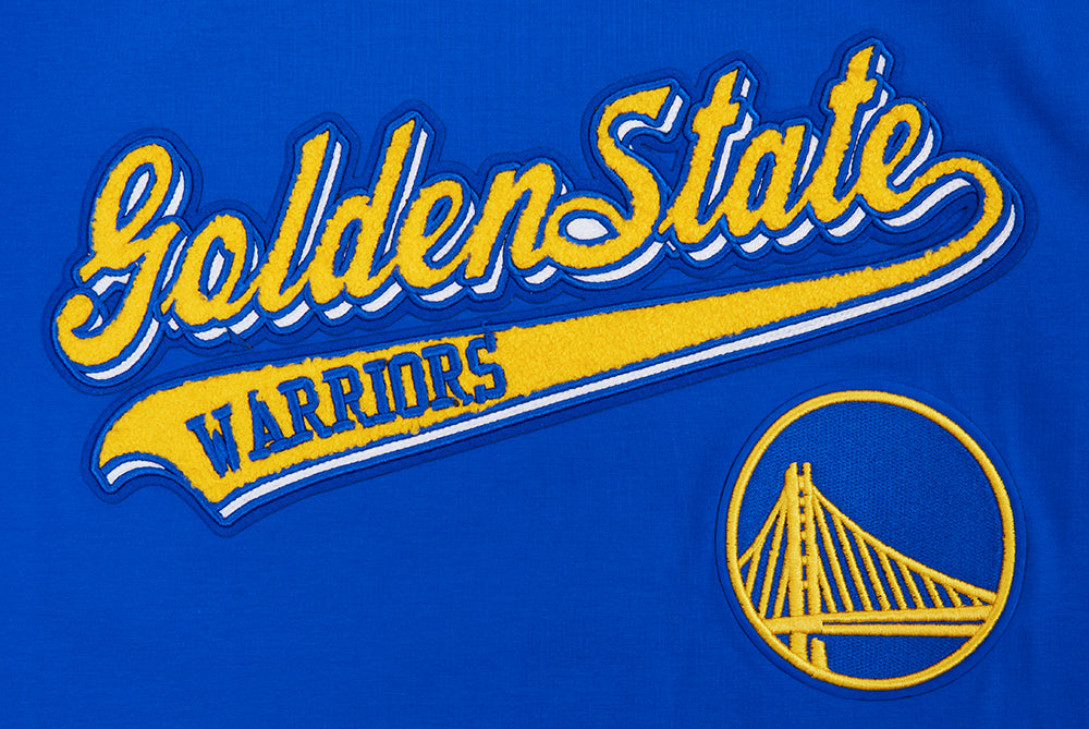NBA GOLDEN STATE WARRIORS SCRIPT TAIL MEN'S   TEE (ROYAL BLUE)