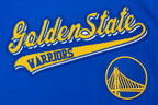 NBA GOLDEN STATE WARRIORS SCRIPT TAIL MEN'S   TEE (ROYAL BLUE)