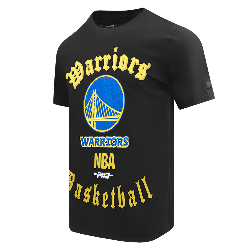 NBA GOLDEN STATE WARRIORS OLD ENGLISH MEN'S TEE (BLACK)