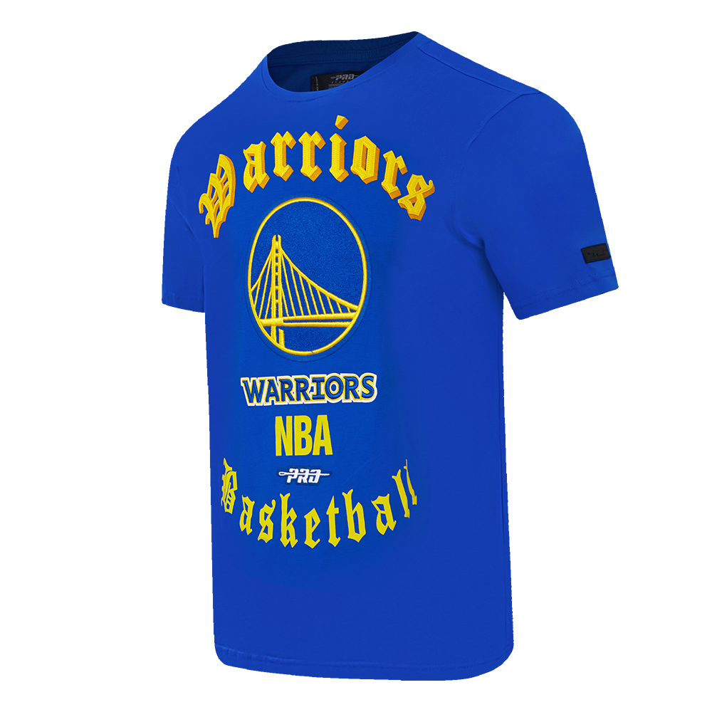 NBA GOLDEN STATE WARRIORS OLD ENGLISH MEN'S TEE (ROYAL BLUE)