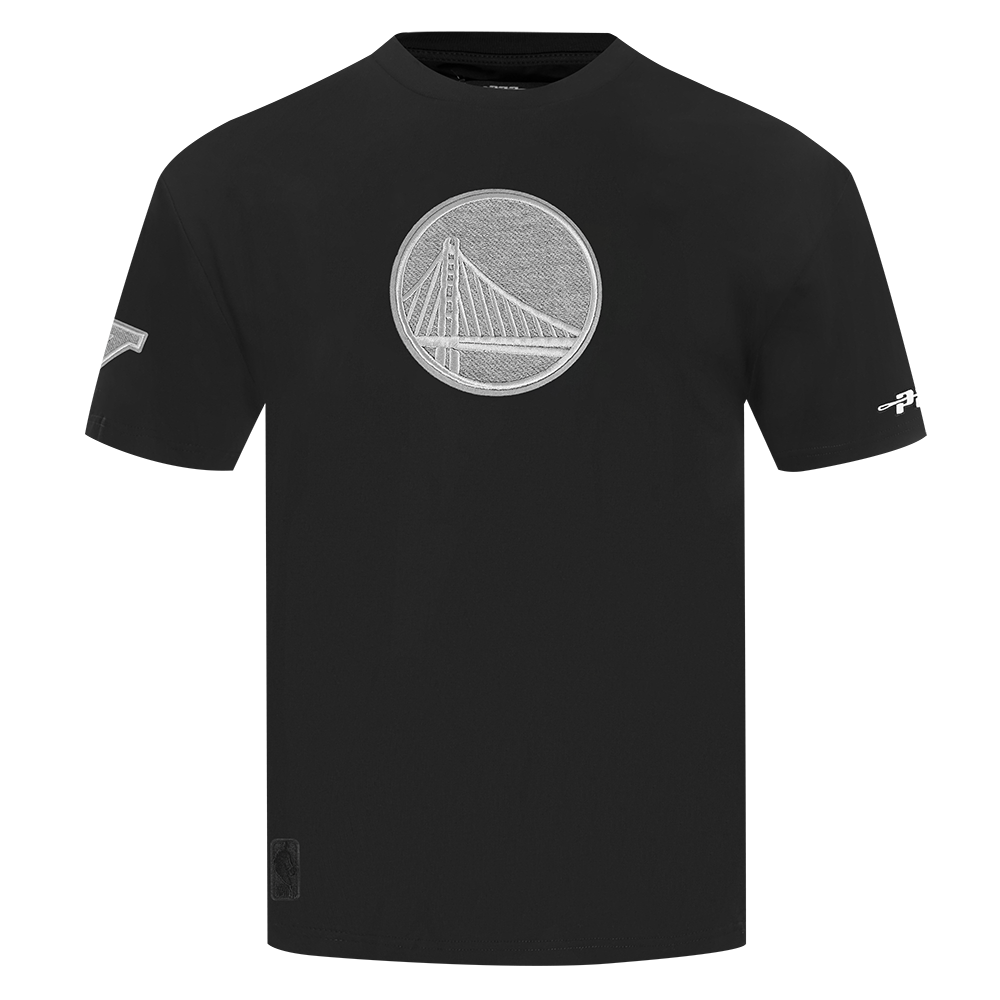 NBA GOLDEN STATE WARRIORS REVERSE FRENCH TERRY T-SHIRT EN JERSEY DE COTON À ÉPAULES TOMBANTES POUR HOMME (NOIR)
