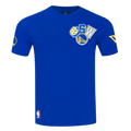 NBA GOLDEN STATE WARRIORS CITY RANSOM T-SHIRT EN JERSEY SIMPLE POUR HOMME (BLEU ROYAL)