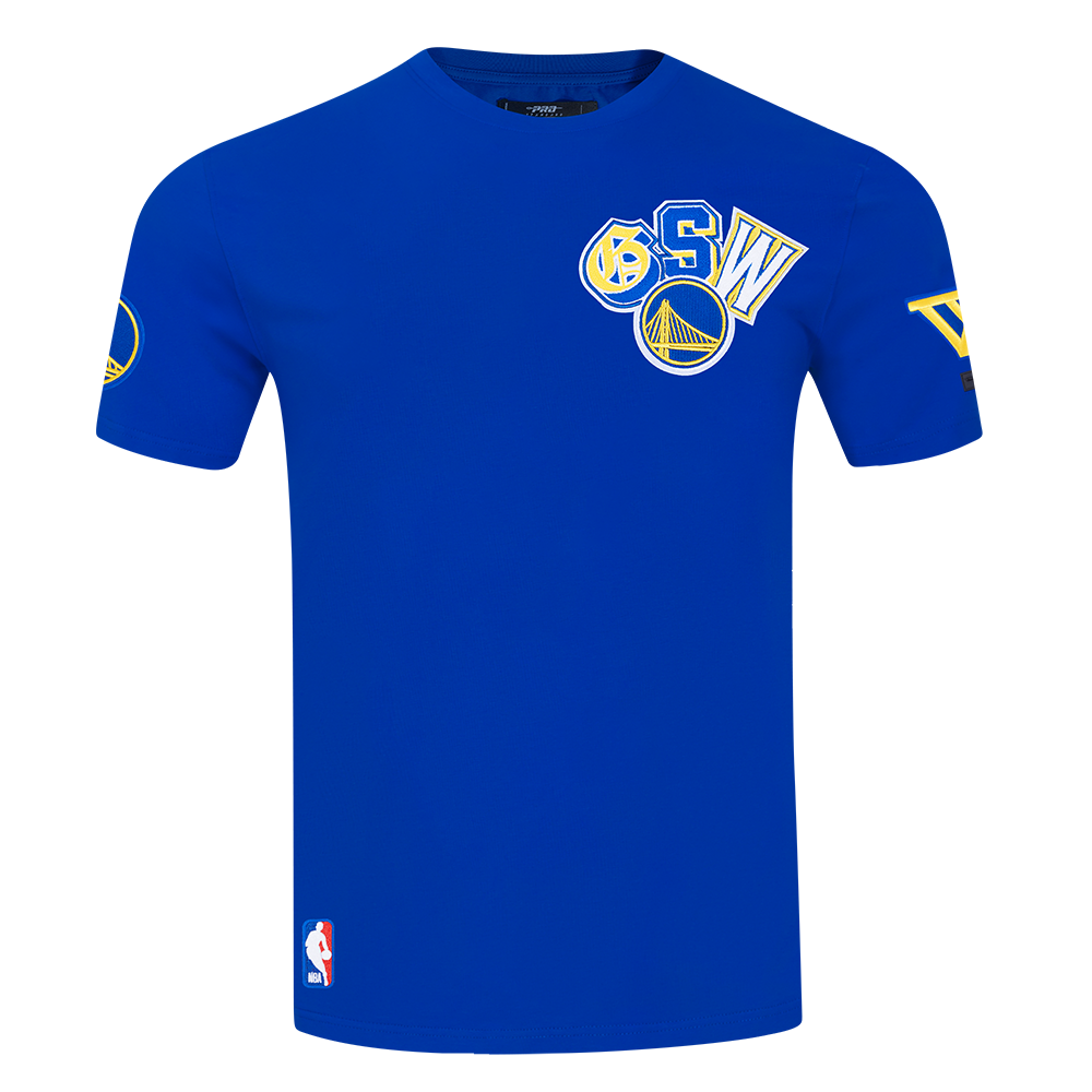 NBA GOLDEN STATE WARRIORS CITY RANSOM T-SHIRT EN JERSEY SIMPLE POUR HOMME (BLEU ROYAL)