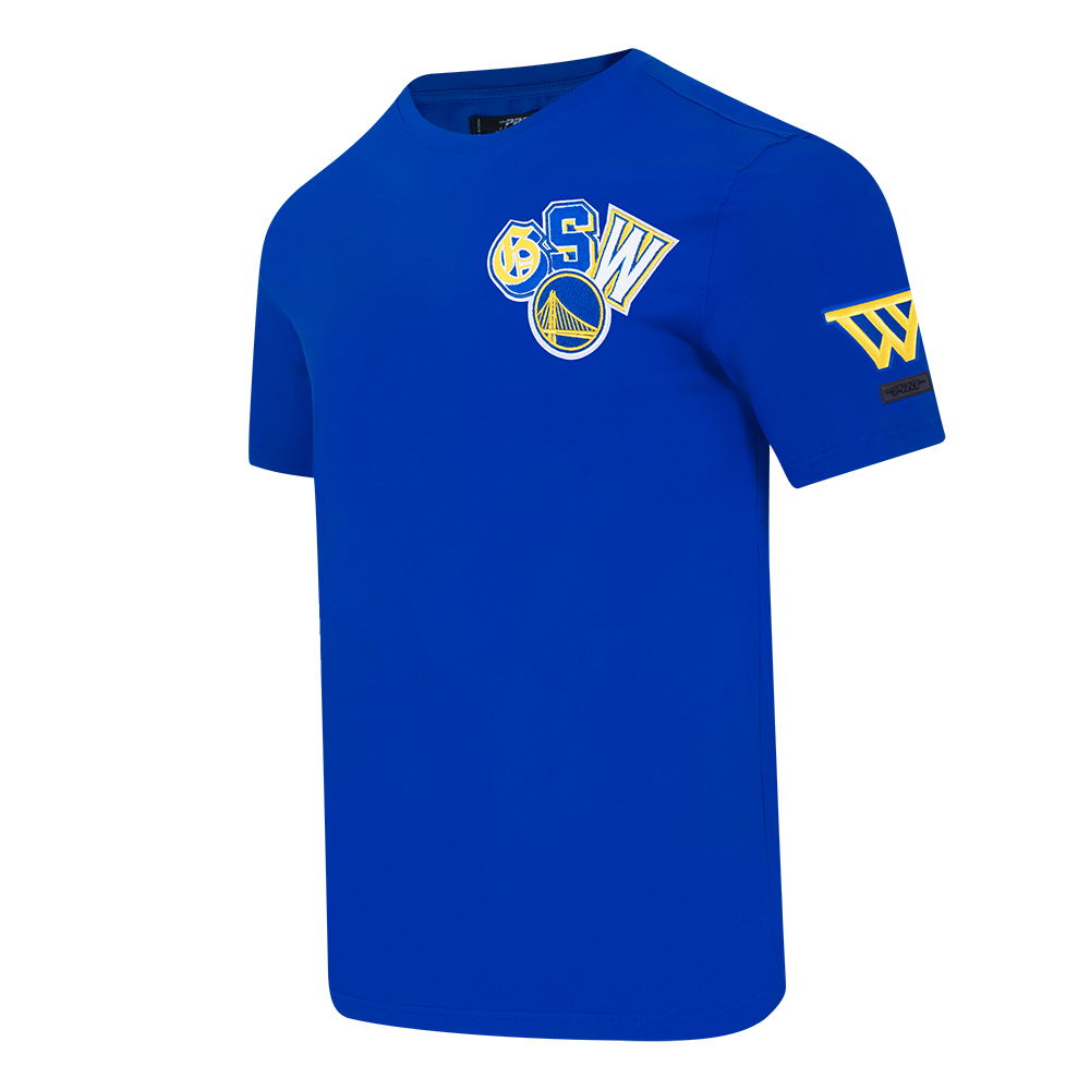 NBA GOLDEN STATE WARRIORS CITY RANSOM T-SHIRT EN JERSEY SIMPLE POUR HOMME (BLEU ROYAL)