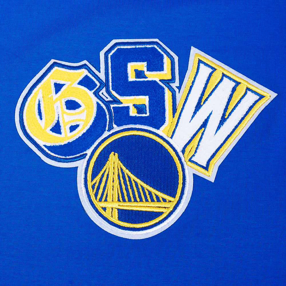NBA GOLDEN STATE WARRIORS CITY RANSOM T-SHIRT EN JERSEY SIMPLE POUR HOMME (BLEU ROYAL)