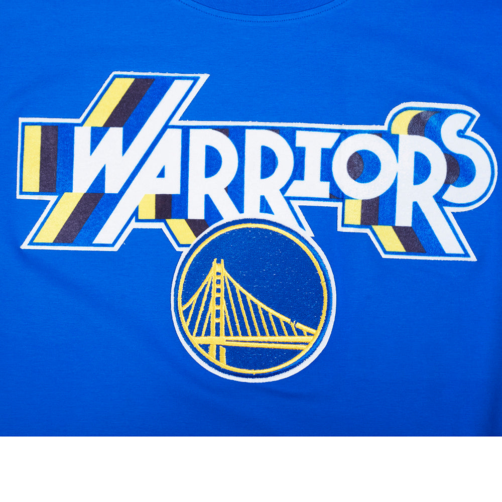 NBA GOLDEN STATE WARRIORS RETRO ELEVATION MEN'S SINGLE JERSEY TEE (ROYAL BLUE)