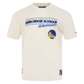 NBA GOLDEN STATE WARRIORS CHROME MEN'S CJ DROP SHOULDER TEE (EGGSHELL)