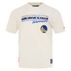 NBA GOLDEN STATE WARRIORS CHROME MEN'S CJ DROP SHOULDER TEE (EGGSHELL)