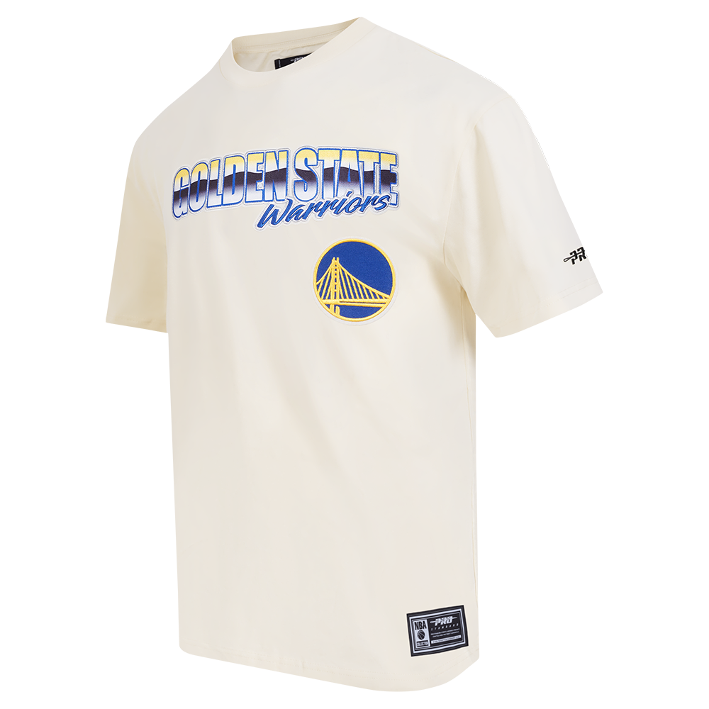 NBA GOLDEN STATE WARRIORS CHROME MEN'S CJ DROP SHOULDER TEE (EGGSHELL)