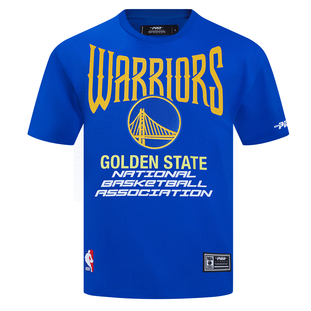 NBA GOLDEN STATE WARRIORS CITY TOUR 2.0 MEN'S COTTON JERSEY DROP SHOULDER TEE (ROYAL BLUE)