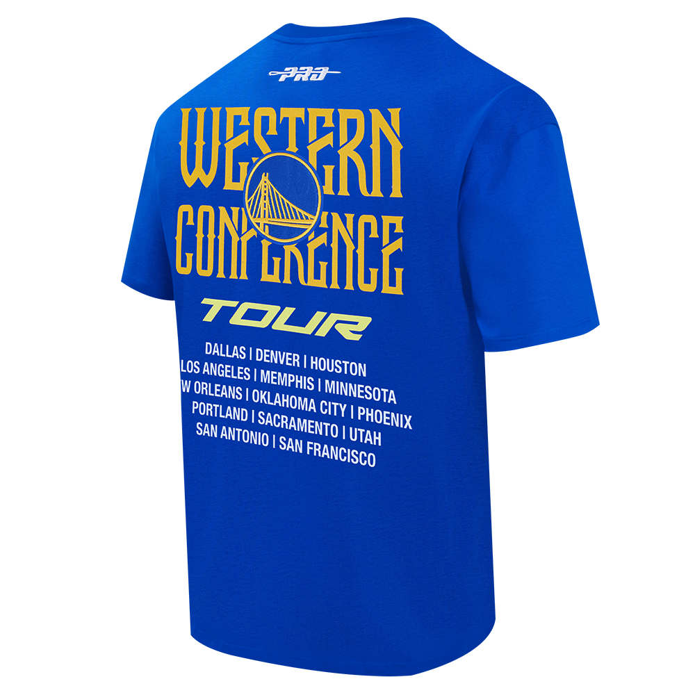 NBA GOLDEN STATE WARRIORS CITY TOUR 2.0 MEN'S COTTON JERSEY DROP SHOULDER TEE (ROYAL BLUE)